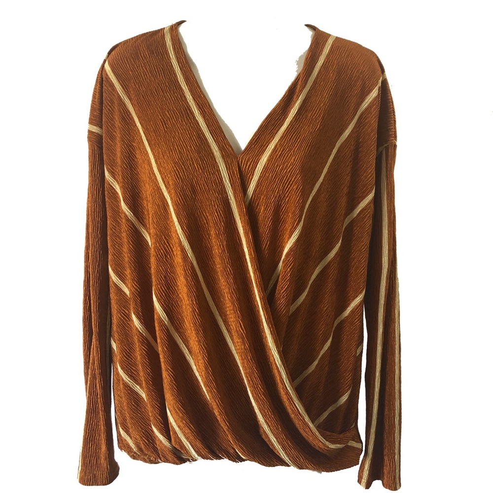 Lush Surplice Draped High/Low Blouse